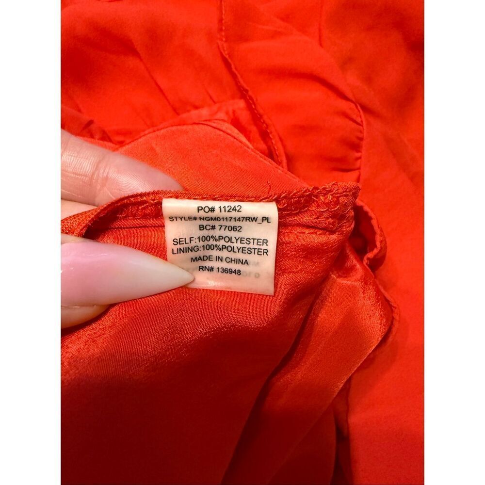 Nasty gal Womens Red Parigi Plunging Ruffle Romper Size medium - Picture 6 of 8